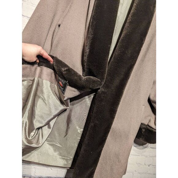 Alorna vintage fur & satin lined wool coat 2x * - Picture 3 of 6